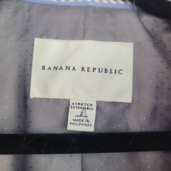 Banana Republic stretch grey blazer wool blend plaid fit & flare office business - Picture 6 of 15